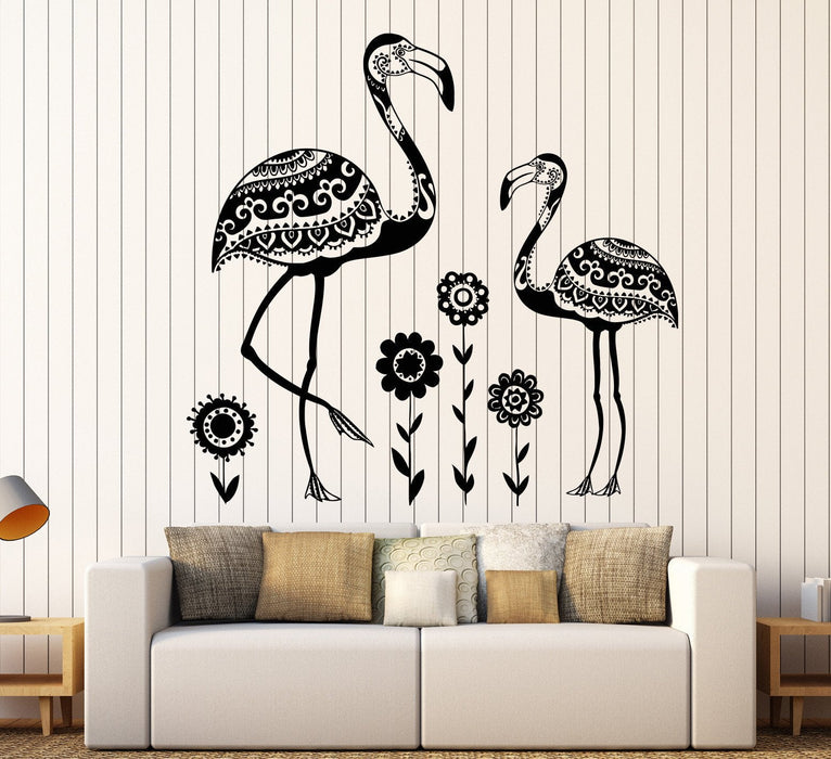 Vinyl Wall Decal Birds Flamingos African Animals Nature Flowers Zoo Stickers Unique Gift (754ig)
