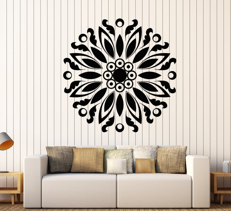 Vinyl Wall Decal Mandala Buddhism Lotus Flower Yoga Stickers Unique Gift (1645ig)