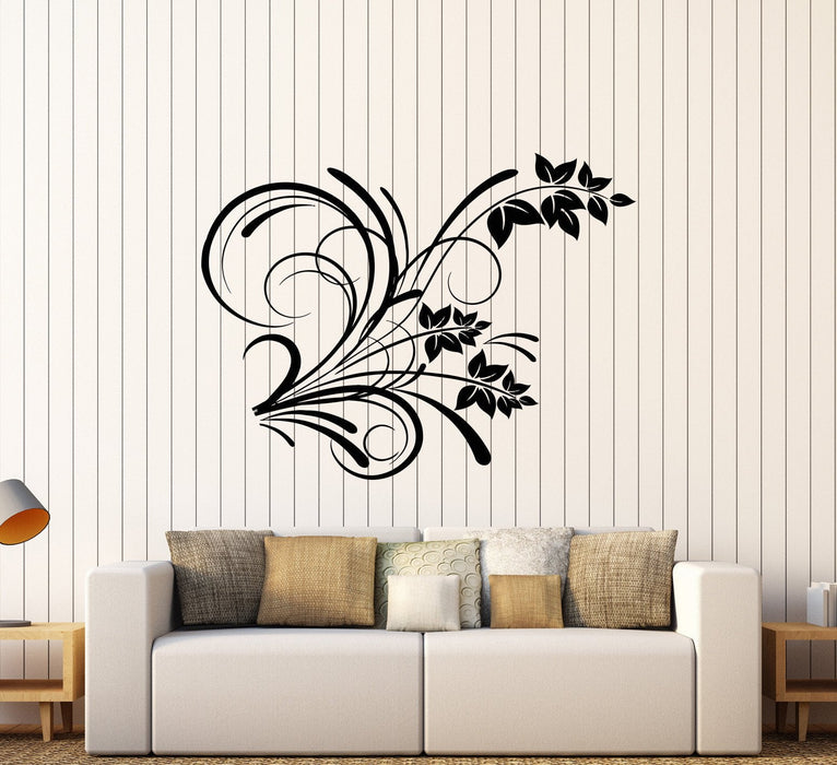 Vinyl Wall Decal Flower Pattern Floral Room Decoration Stickers Unique Gift (206ig)
