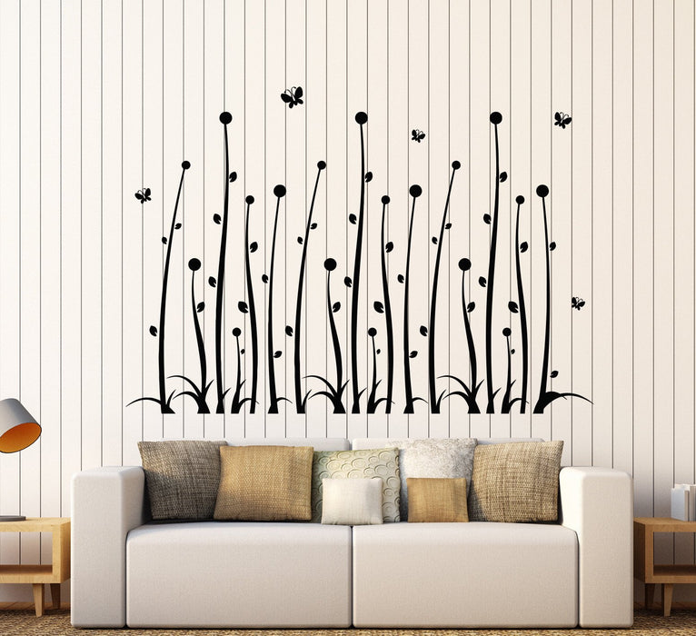 Vinyl Wall Decal Plants Flowers Nature Butterflies Nursery Stickers Unique Gift (934ig)