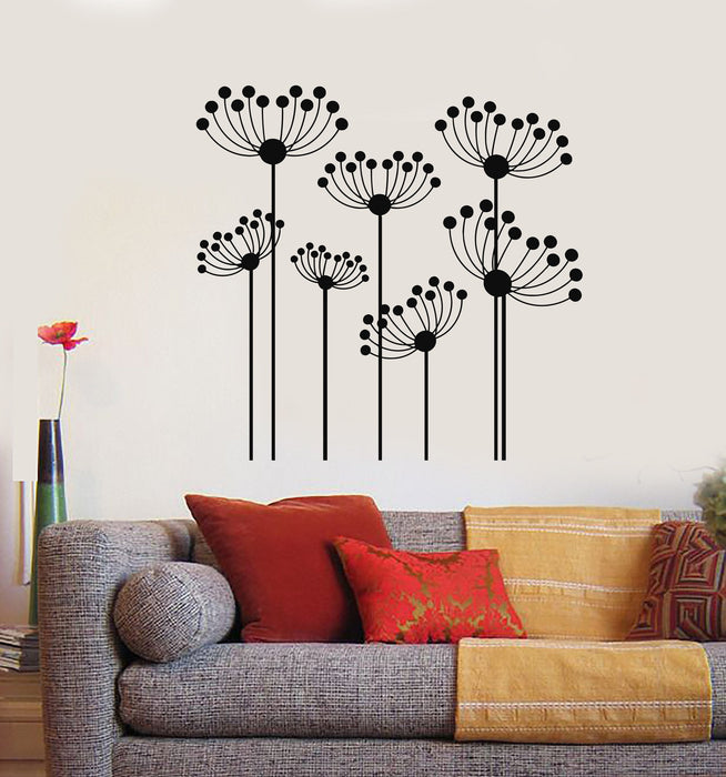 Vinyl Wall Decal Flowerbed Abstract Flowers Garden Stickers Unique Gift (973ig)