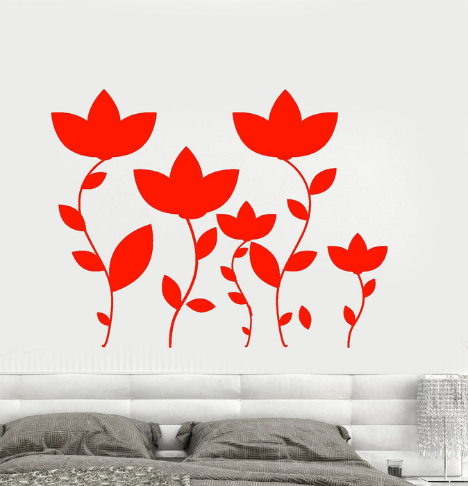Vinyl Wall Decal Beautiful Art Flower Garden Nature Bedroom Design Stickers Unique Gift (986ig)