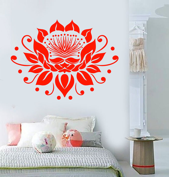 Vinyl Decal Wall Flower Bud Lotus Garden Nature Yoga Stickers Unique Gift (1547ig)
