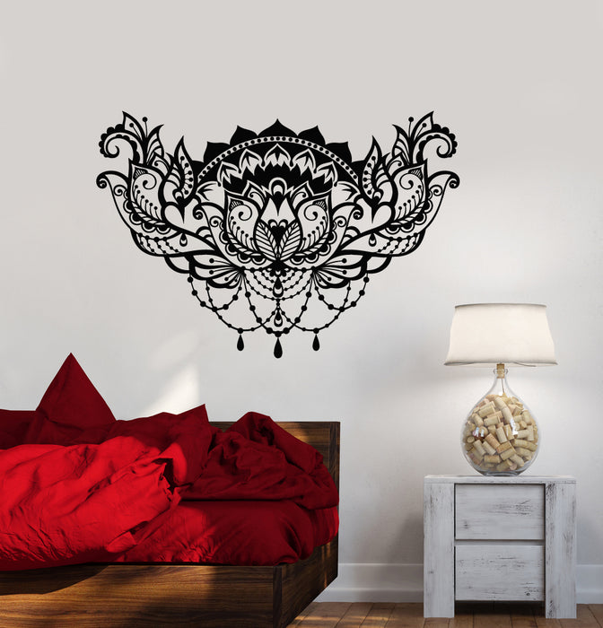 Vinyl Wall Decal Lotus Flower Ornament Room Decoration Stickers (3248ig)