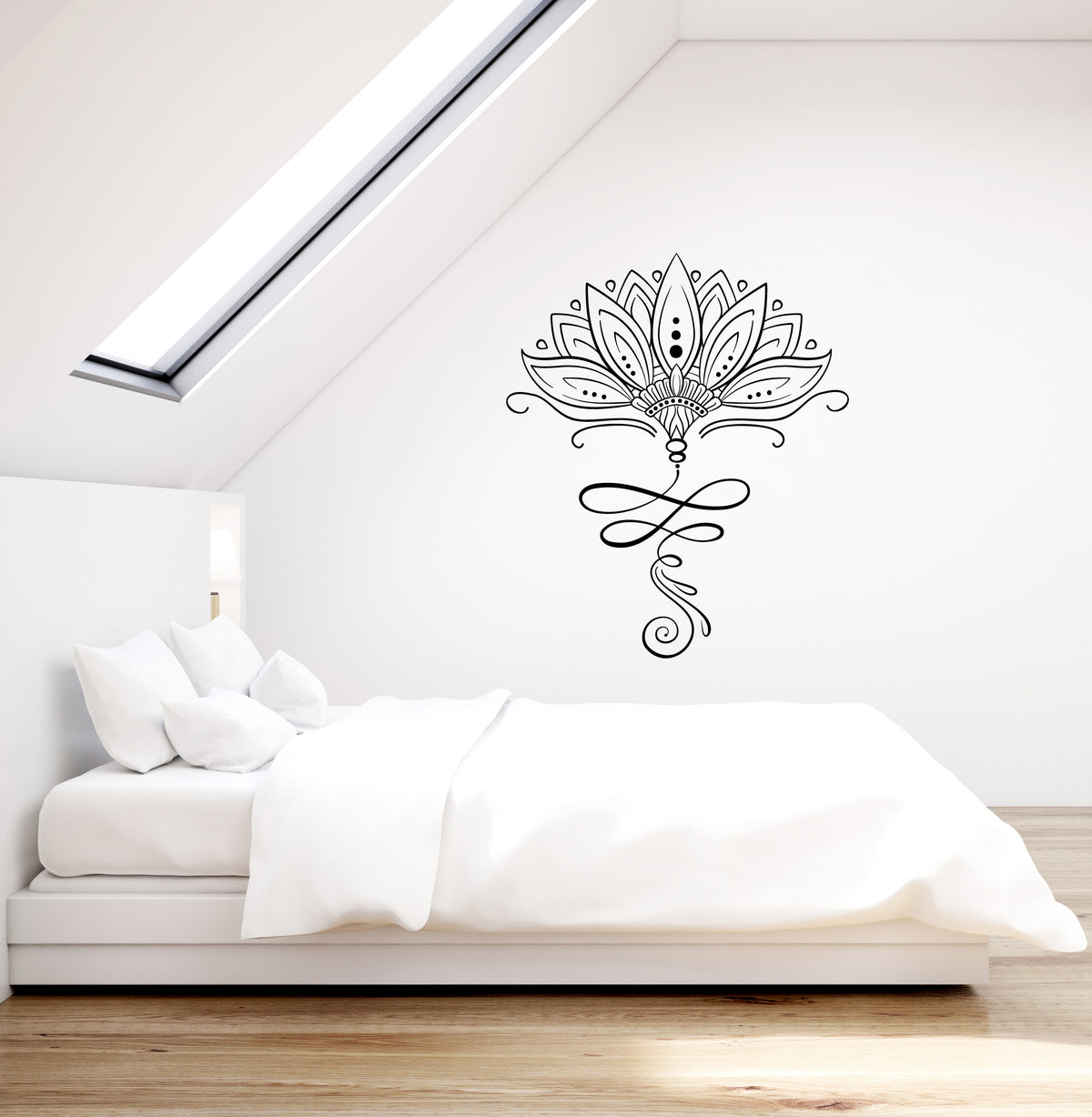 Vinyl Wall Decal Lotus Flower Ornament Yoga Studio Decor Stickers (396 ...
