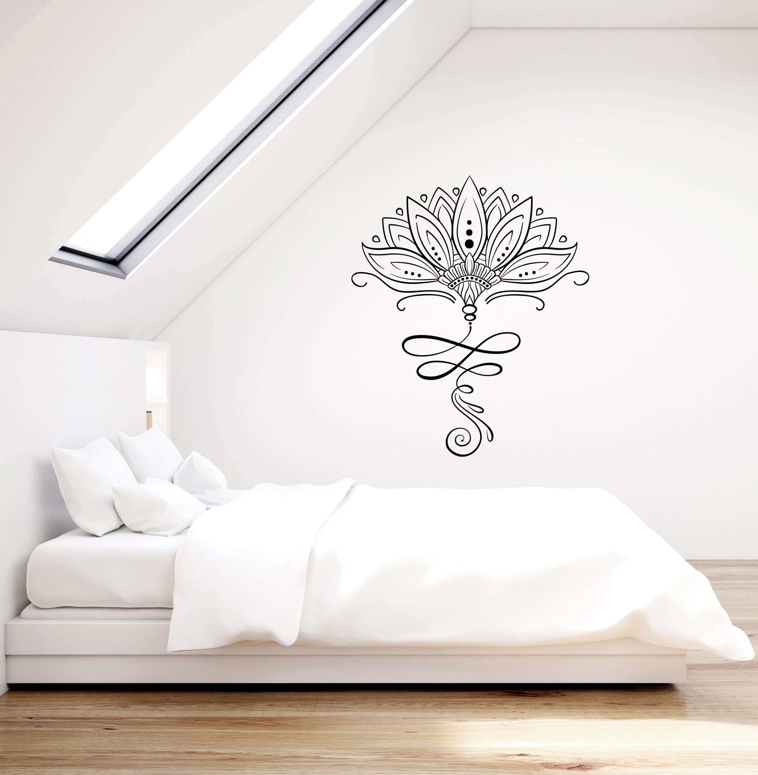 Vinyl Wall Decal Lotus Flower Ornament Yoga Studio Decor Stickers (396 ...