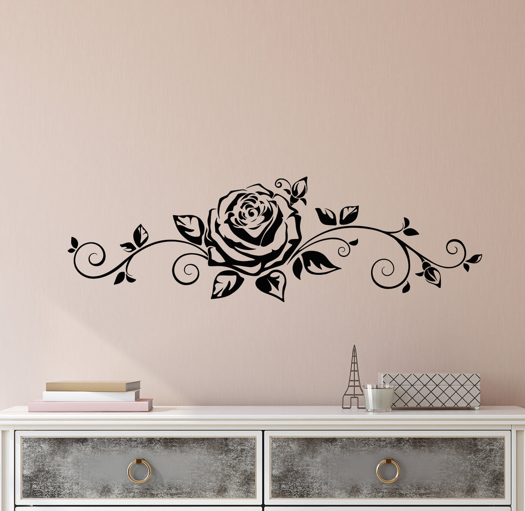 Vinyl Wall Decal Rose Bud Gorgeous Flower Shop Floral Art Stickers Mural  (g4624)
