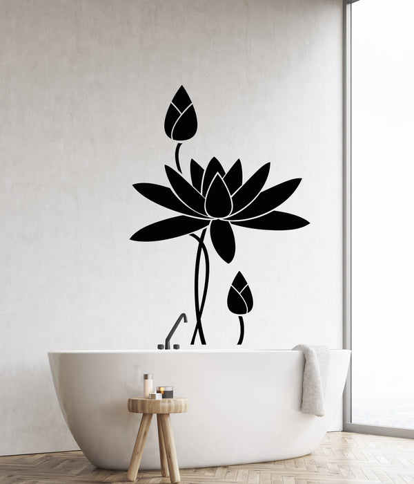 Vinyl Wall Decal Lotus Flower Water Lily Bathroom Decor Garden Stickers (2695ig)