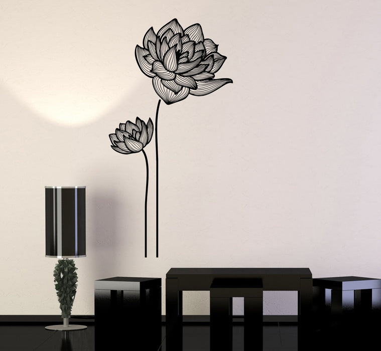 Vinyl Wall Decal Flowers Ornament Garden Decor Girls Room Stickers Unique Gift (970ig)