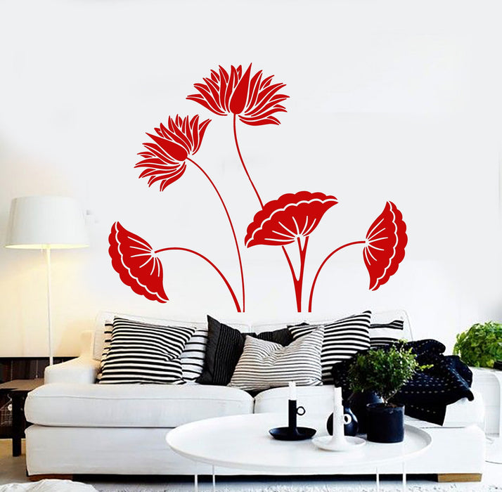 Vinyl Wall Decal Beautiful Flowers House Interior Room Stickers Unique Gift (ig4099)