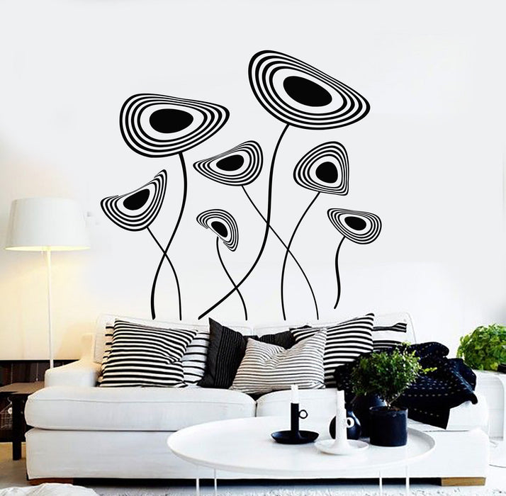 Vinyl Wall Decal Abstract Flowers House Interior Room Art Stickers Unique Gift (ig4199)