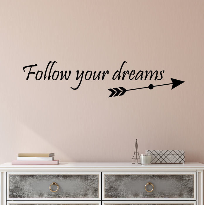 Vinyl Wall Decal Stickers Motivation Quote Words Follow Your Dreams Inspiring Letters 3853ig (22.5 in x 5 in)