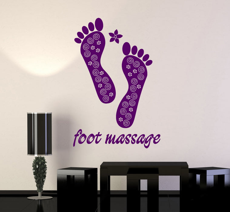 Виниловые наклейки на стену Массаж ног Спа Салон Расслабляющий Оздоровительный Декор Наклейки Уникальный подарок (ig4850)