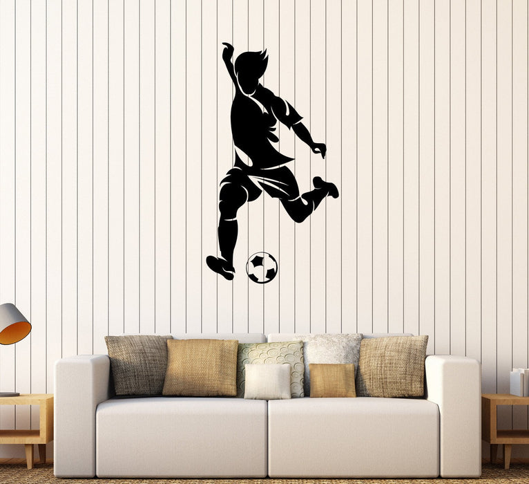 Vinyl Wall Decal Soccer Player Ball Sports Boy Teen Room Stickers Unique Gift (301ig)