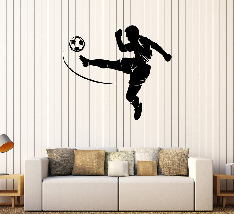 Vinyl Wall Decal Soccer Player Sport Teen Room Boy Stickers Unique Gift (422ig)