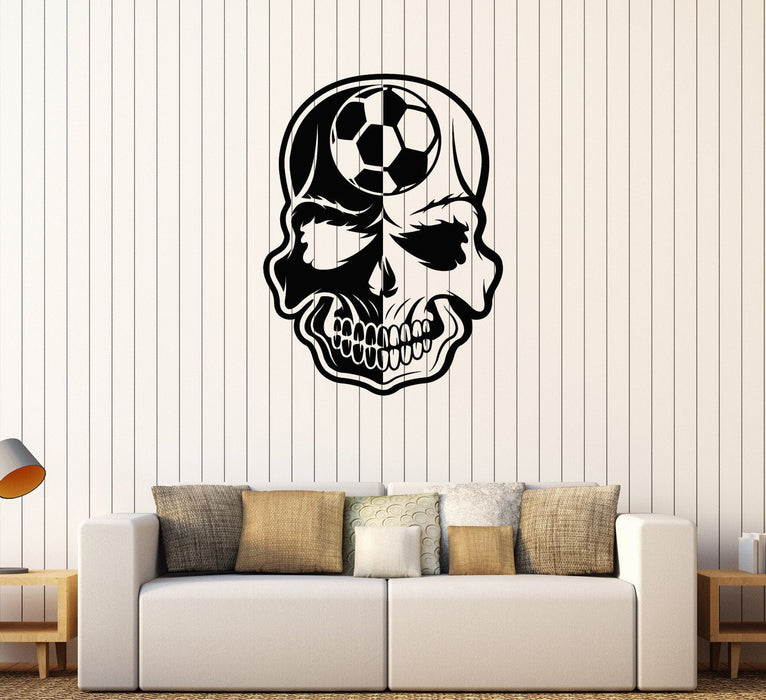 Vinyl Wall Decal Soccer Ball Skull Boy Teen Room Stickers Mural Unique Gift (558ig)