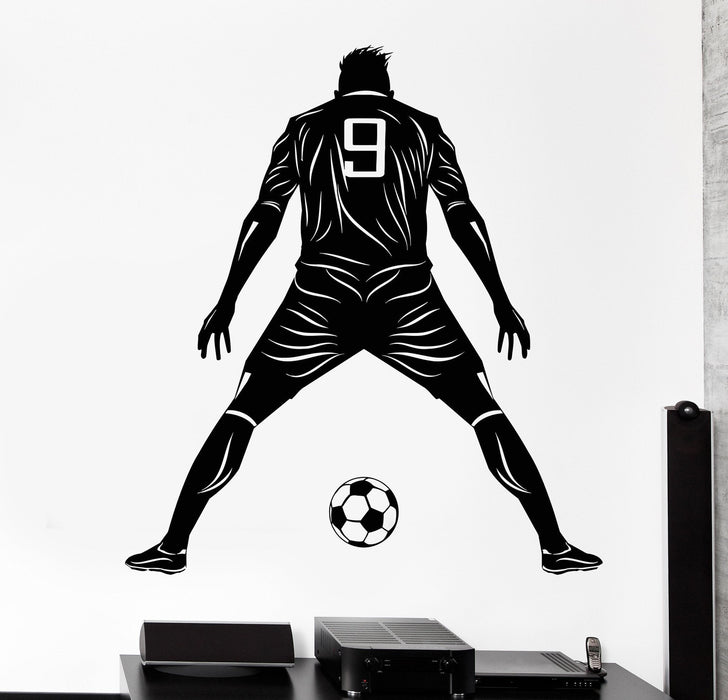 Vinyl Wall Decal Footballer Football Player Ball Soccer Player Stickers Unique Gift (1129ig)
