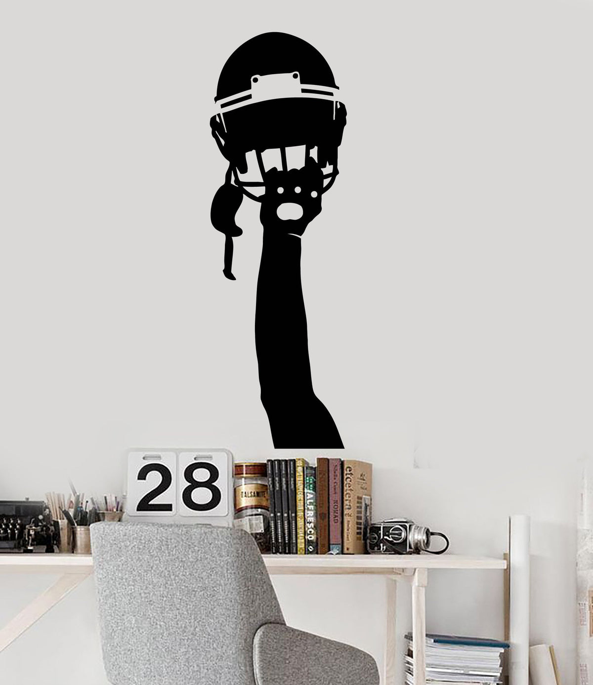 Vinyl Wall Decal Football Helmet Hand Player Teen Room Art Stickers Un