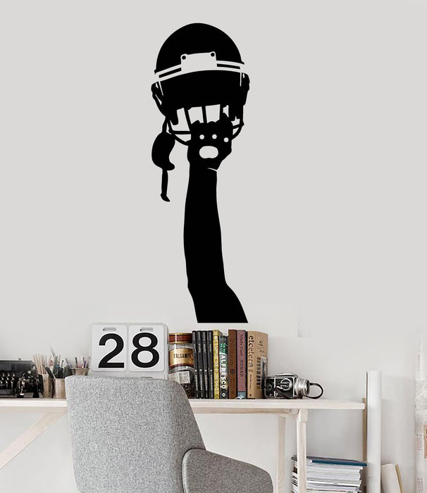 Vinyl Wall Decal Football Helmet Hand Player Teen Room Art Stickers Unique Gift (ig4892)