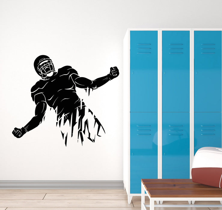 Vinyl Wall Decal Abstract Sport American Football Player Helmet Stickers (3015ig)