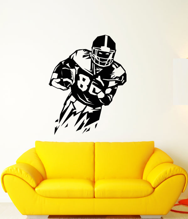 Vinyl Wall Decal American Football Game Sport Player Ball Stickers (3292ig)