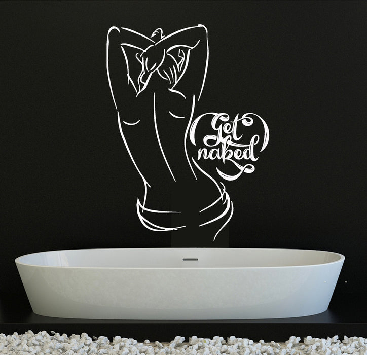Vinyl Wall Decal Get Naked Woman Bathroom Bedroom Decor Stickers Unique Gift (ig4637)