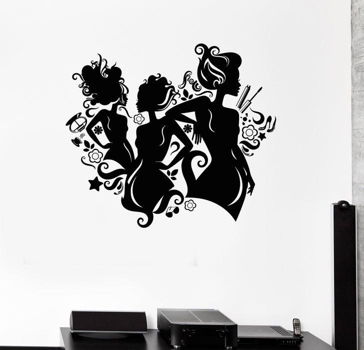 Vinyl Wall Decal Beauty Salon Shop Beautiful Woman Cosmetics Spa Stickers Unique Gift (ig2971)