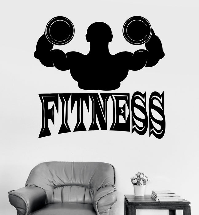 Vinyl Wall Decal Fitness Gym Bodybuilding Sports Decor Stickers Unique Gift (ig3559)