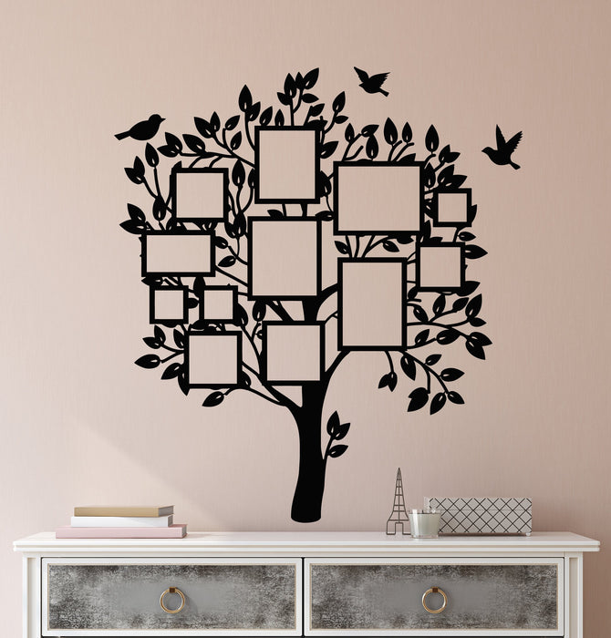 Vinyl Wall Decal Frame For Photos Family Tree Room Decoration Stickers (3004ig)