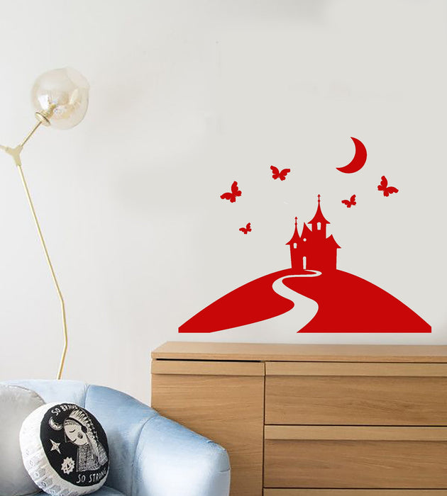 Vinyl Wall Decal Princess Castle Fairy Tale Girl's Room Decor Stickers (2837ig)