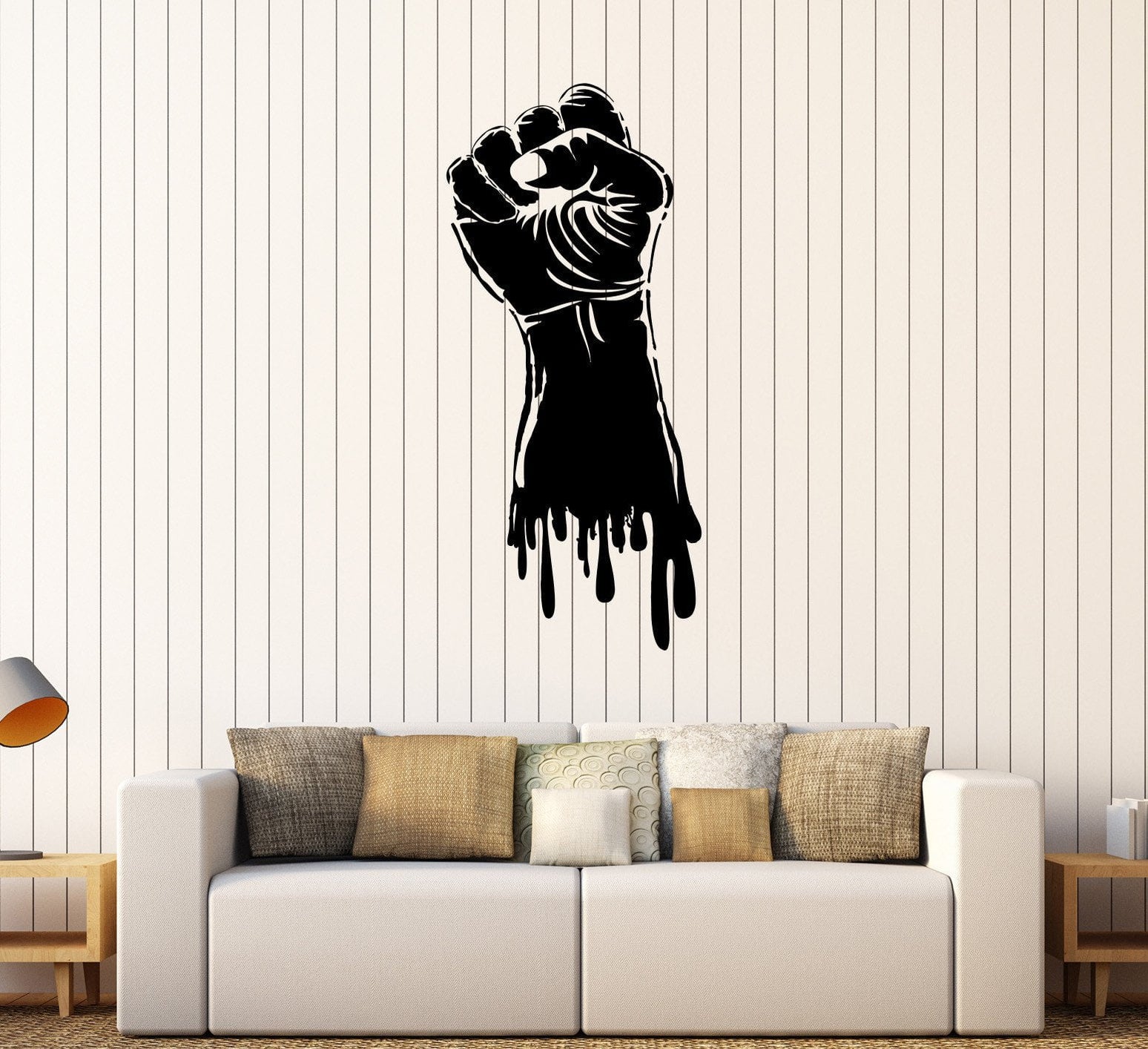 Vinyl Wall Decal Fist Hand Strength Power Gym Stickers Mural Unique Gi ...