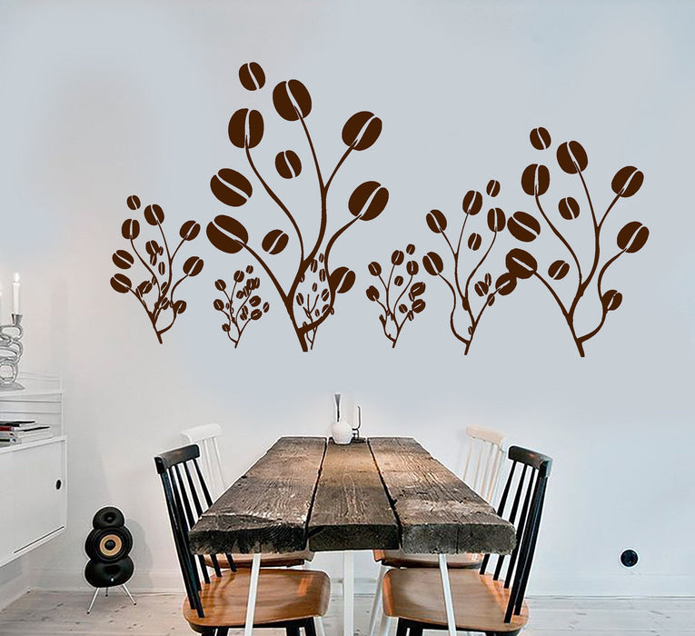 Vinyl Wall Decal Coffee House Tree Forest Kitchen Design Stickers Unique Gift (830ig)