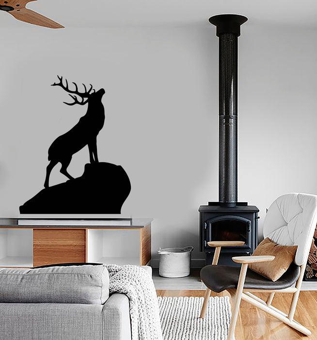 Vinyl Wall Decal Wild Forest Deer Horns Animal Hunting House Stickers (4076ig)