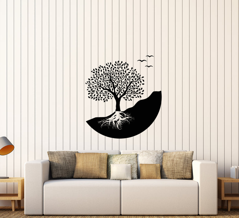 Vinyl Wall Decal Abstract Tree Nature Yin Yang Symbol Stickers (3814ig)