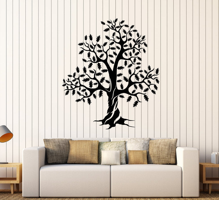 Vinyl Wall Decal Oak Forest Tree Leaves Nature Stickers (2321ig)