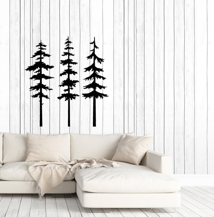Vinyl Wall Decal Nature Forest Trees Landscape Spruce Stickers (3727ig)