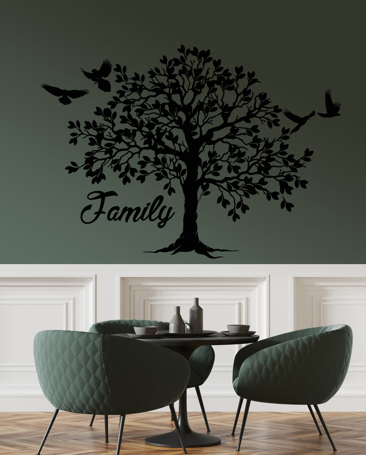 Vinyl Wall Decal Forest Family Tree Leaves Birds Nature Stickers (3197 ...