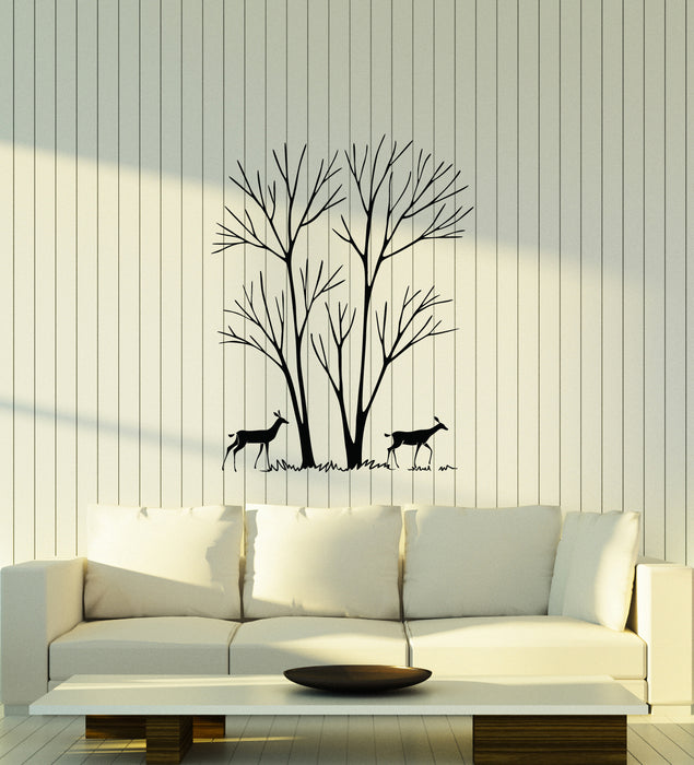 Vinyl Wall Decal Forest Nature Landscape Family Deer Animals Stickers (4144ig)