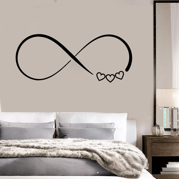 Autocollant mural en vinyle Love Infinity pour décoration de chambre à coucher, cadeau unique (472ig)