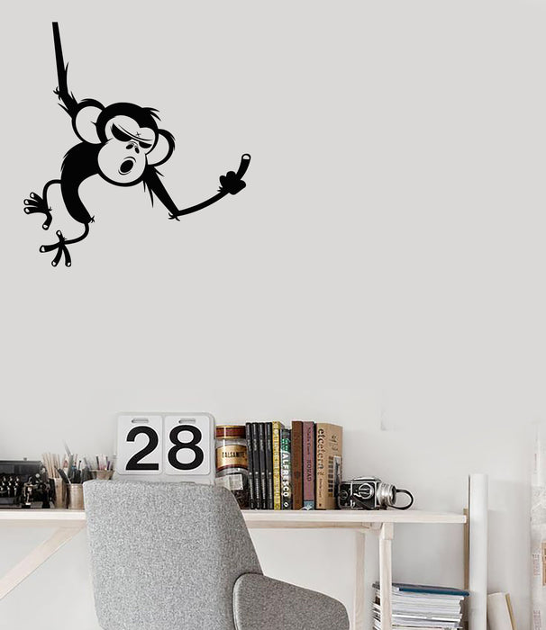 Vinyl Wall Decal Crazy Cartoon Monkey Animal Children's Decor Stickers (3861ig)