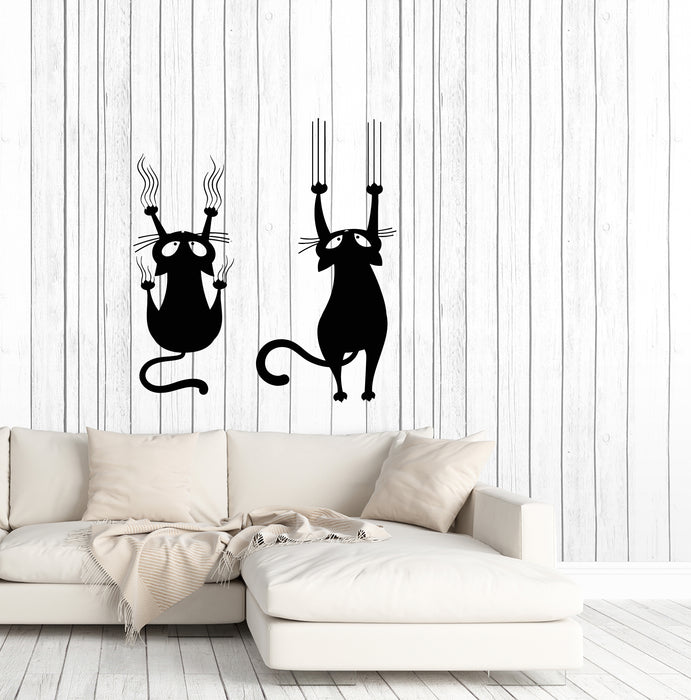 Vinyl Wall Decal Cartoon Funny Kittens Claws Kids Room Decor Stickers (4029ig)