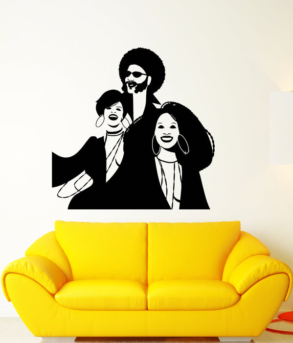 Vinyl Wall Decal Disco Funny Party African Woman Man Dancing Stickers (2668ig)