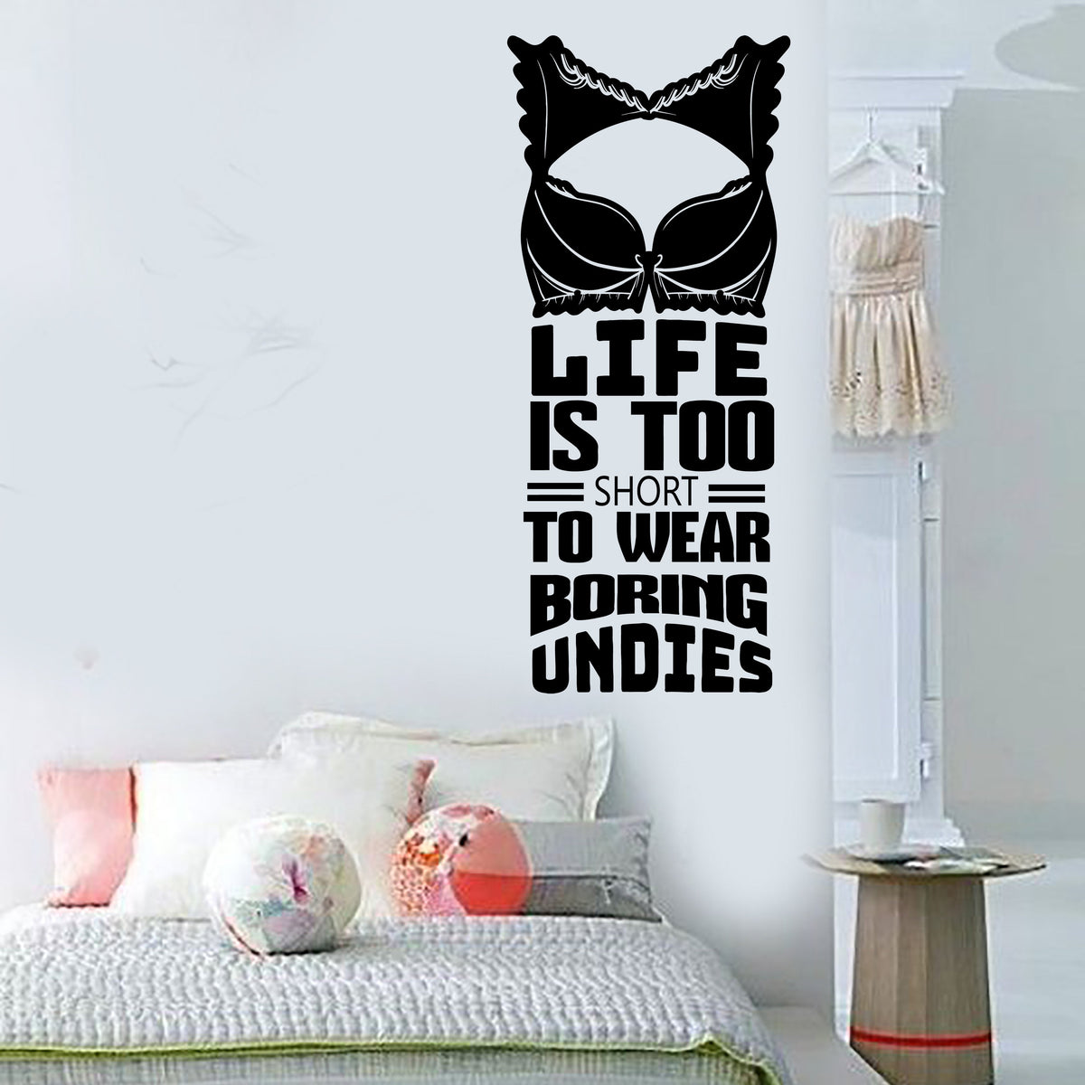 Vinyl Wall Decal Positive Quote Words For Woman Underwear Store Sticke —  Wallstickers4you