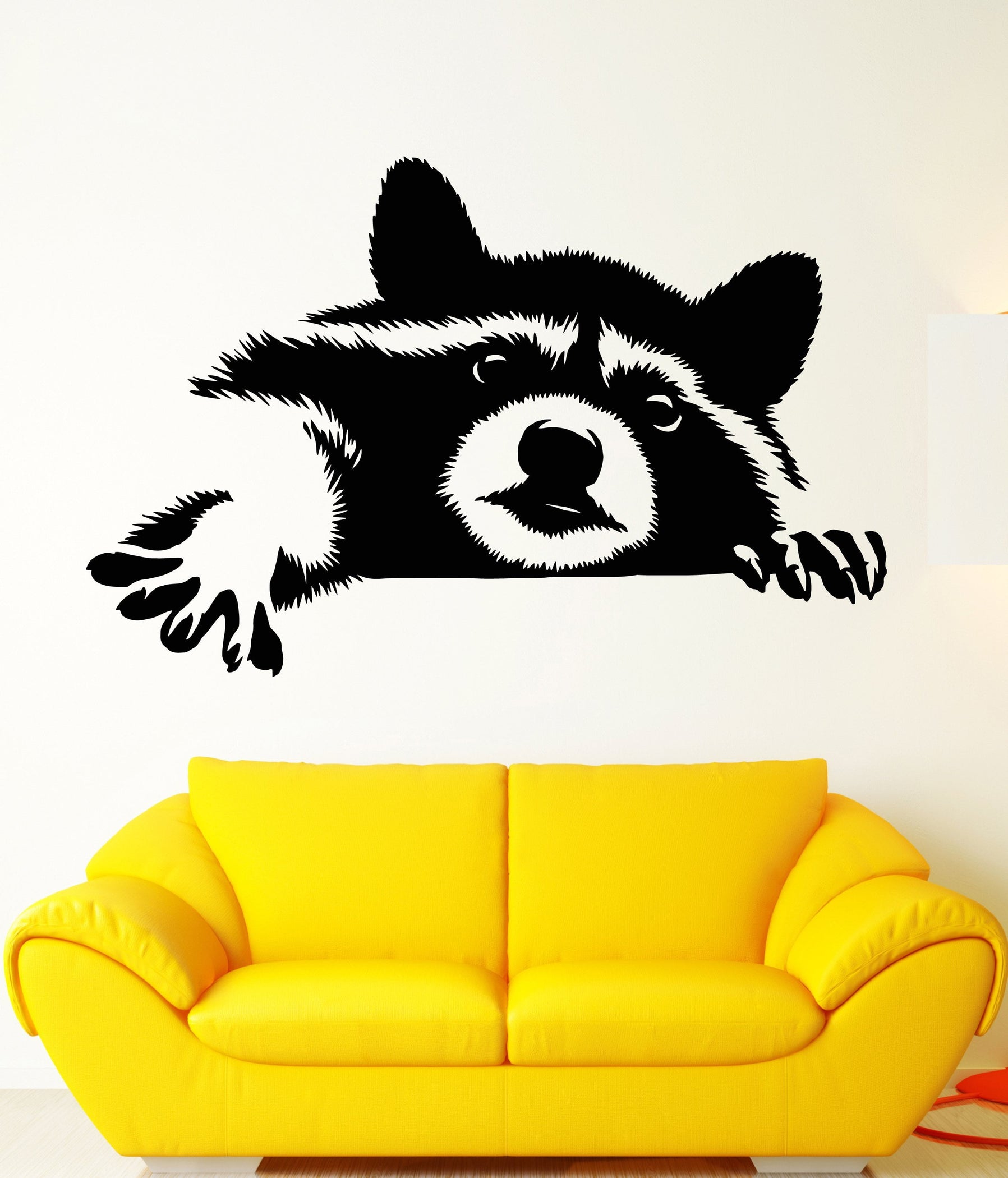 Vinyl Wall Decal Funny Animal Raccoon Head Rodent Pet Stickers Unique ...