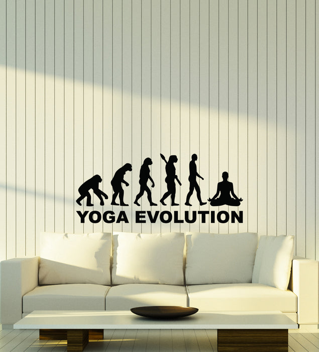 Vinyl Wall Decal Human Evolution Funny Yoga For Room Logo Stickers (4158ig)