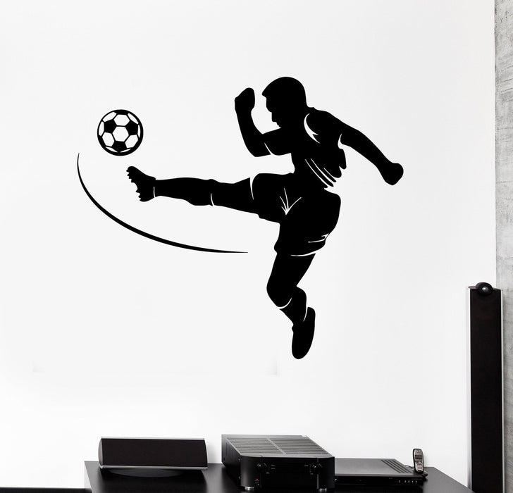 Vinyl Wall Decal Soccer Player Sport Teen Room Boy Stickers Unique Gift (422ig)