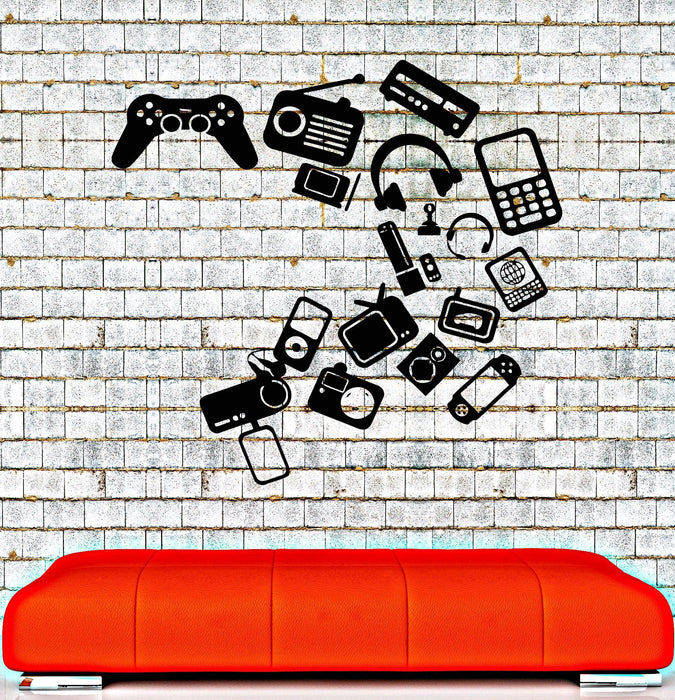 Vinyl Wall Decal Gadgets Video Games Joystick Playroom Teen Room Stickers Unique Gift (012ig)