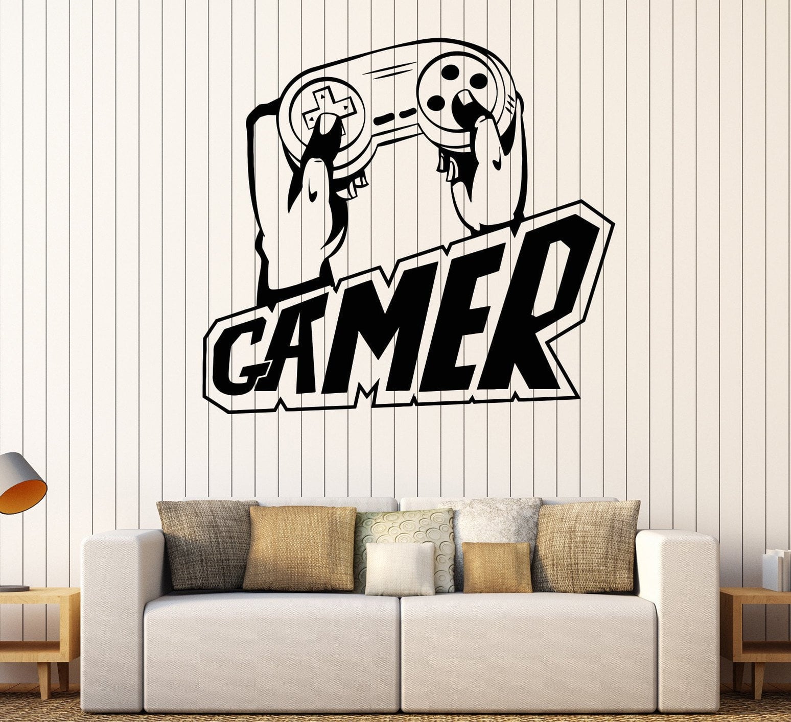 Vinyl Wall Decal Gamer Hands Joystick Video Game Player Stickers Uniqu ...