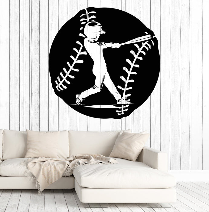 Vinyl Wall Decal Baseball Player Boy Ball American Sport Game Stickers Unique Gift (1699ig)