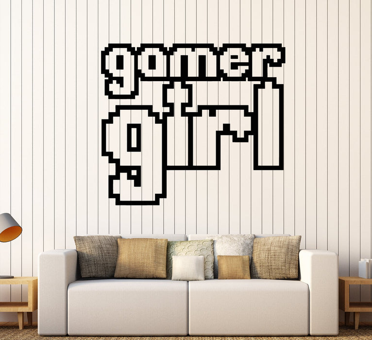 Vinyl Wall Decal Words Logo Gamer Girl Video Game Stickers (2125ig)